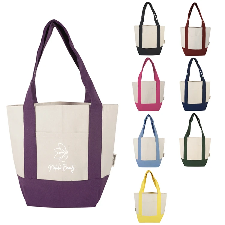 Market Mini 12oz Recycled Cotton Canvas Tote, custom tote bag with logo imprint 1