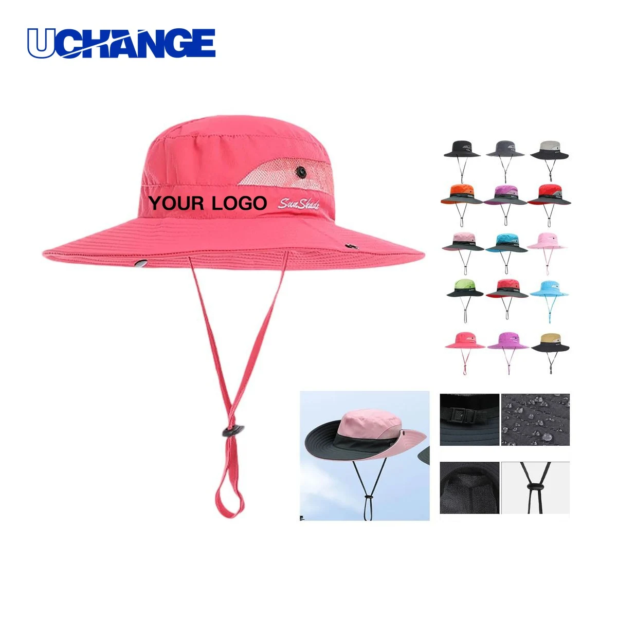 Polyester Sun Hat Headwear with UV Protection and Breathable Panels 1