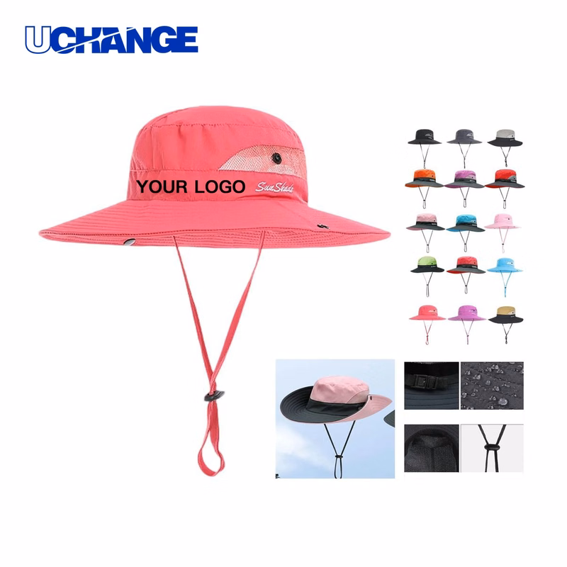 Polyester Sun Hat Headwear with UV Protection and Breathable Panels