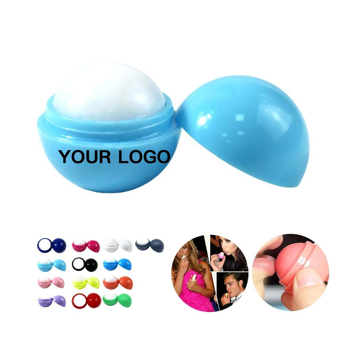 Round Lip Balm Plastic Case Moisturizing Care 1