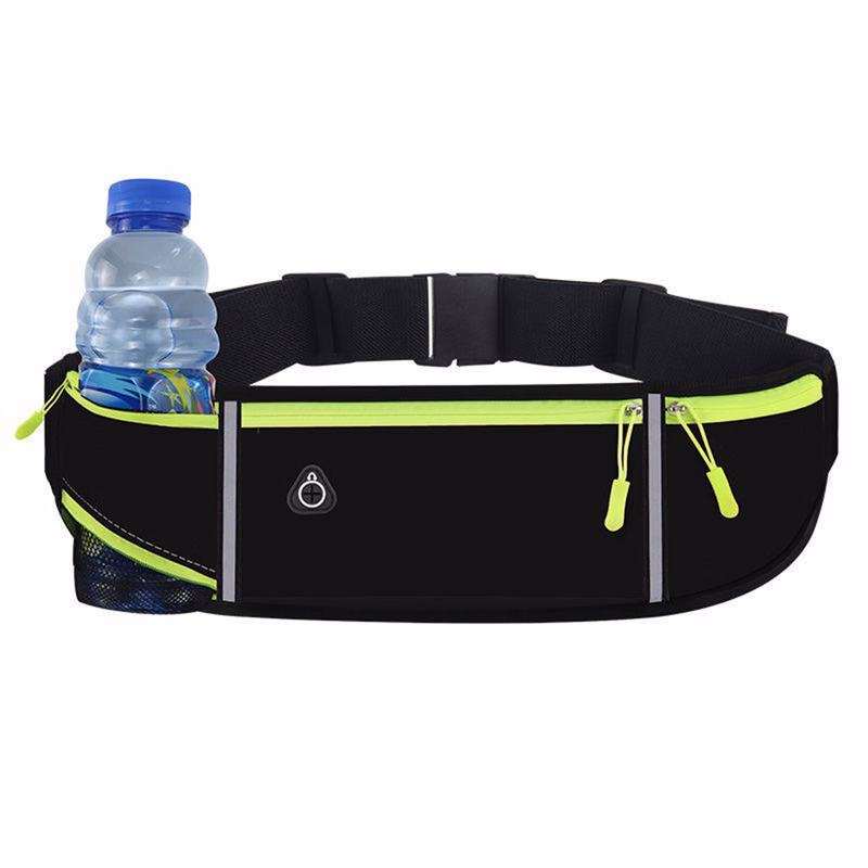 Multifunctional outdoor sports nylon fanny pack waist bag with water bottle pocket