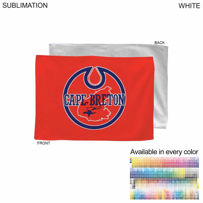 Colored Microfiber Dri-Lite Terry Rally, Sports, Skate Towel, 12x18 Sublimated Edge to Edge 1 side