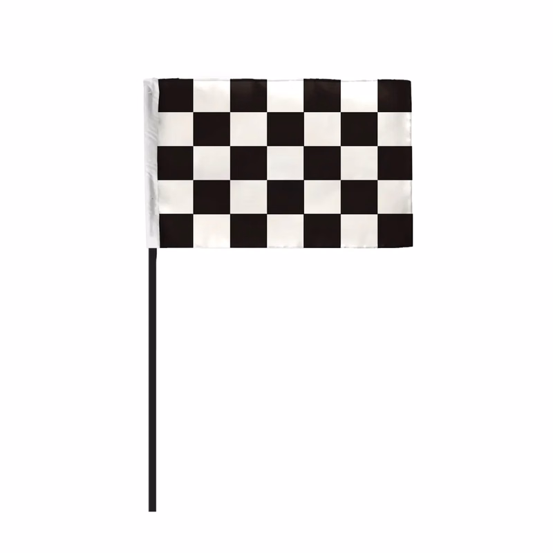 Checkered Racing Stick Flags - 5mil plastic