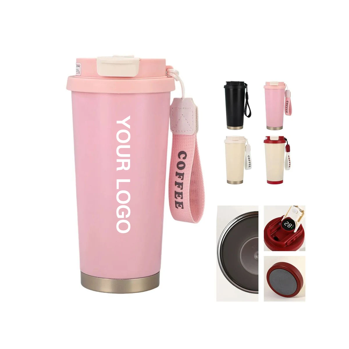 Durable Stainless Steel Coffee Cup with Direct Spout Lid 1