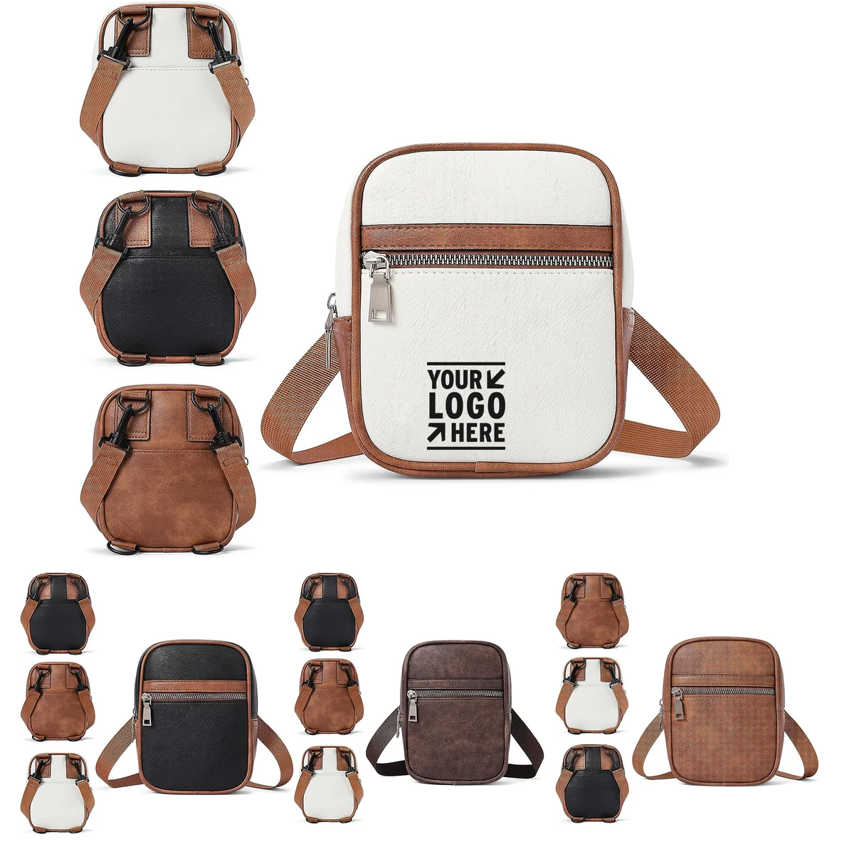 Women Trendy Crossbody Faux Leather Small Belt Bag Sling Purse Multi Position Fanny Pack 1