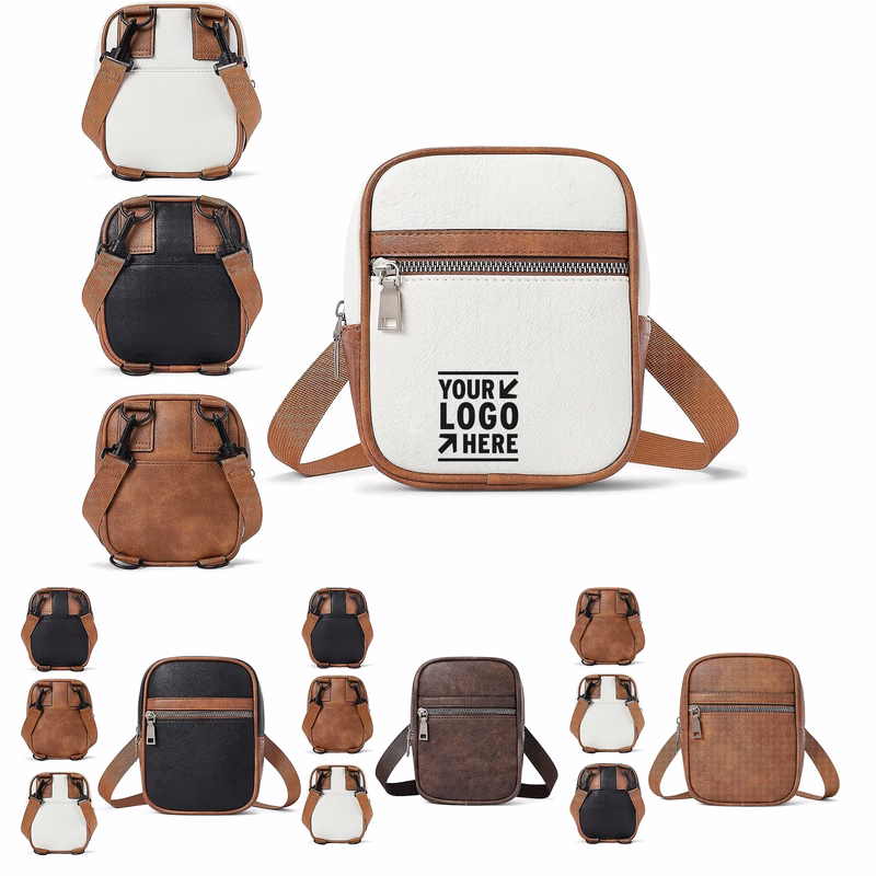Women Trendy Crossbody Faux Leather Small Belt Bag Sling Purse Multi Position Fanny Pack  