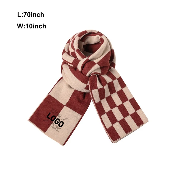 Christmas Gift Red Knitted Solid Color Scarf 1