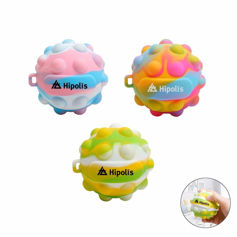 Rainbow Silicone Popper Stress Ball Toys