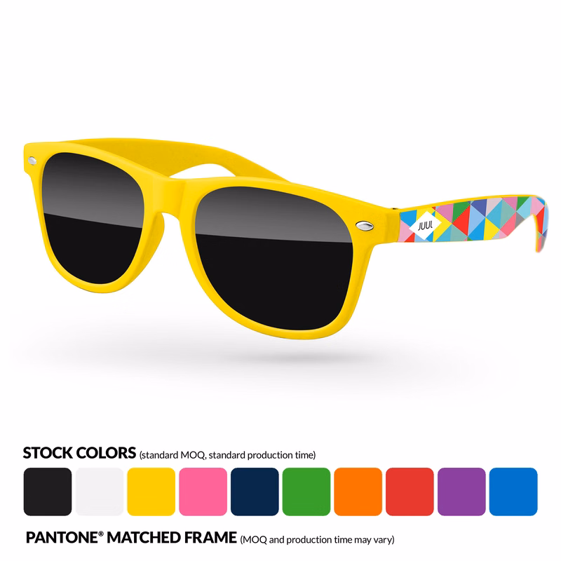 Retro Sunglasses w/ Full Color Arms Heat Transfer