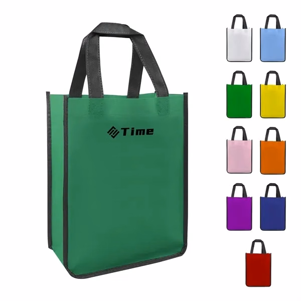 Custom Non-Woven Medium Tote 9.25" x 11.75" Reinforced Handles — Grocery Giveaway