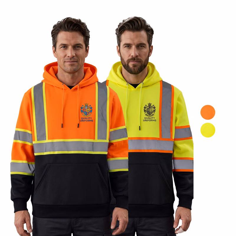 Class 3 Color Block Two Tone 2" Reflective Tape Safety Hoodie with Pocket