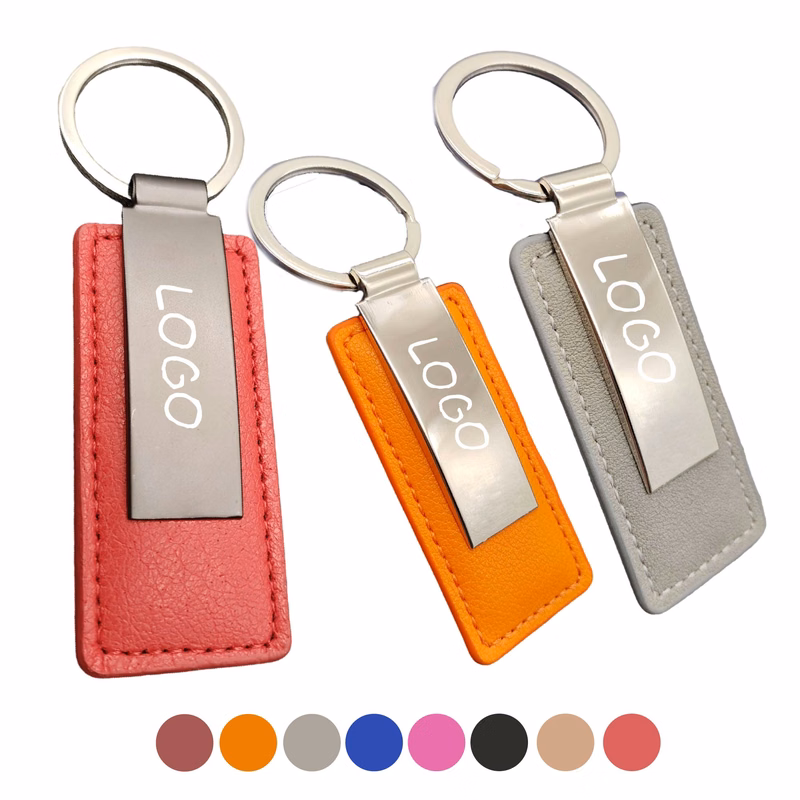Metal Leather Car Key Pendant