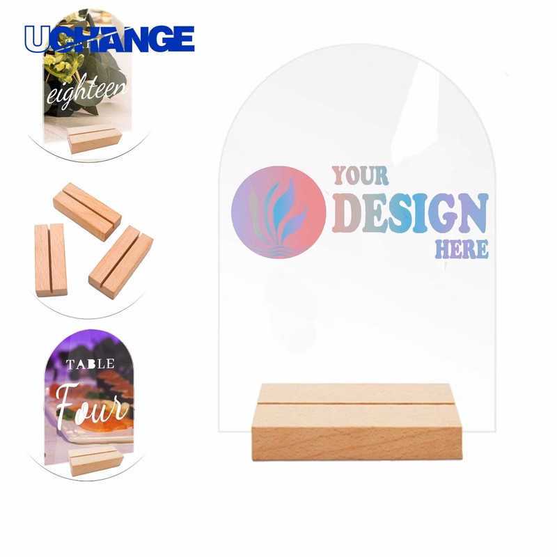Acrylic Sign with Wooden Stand