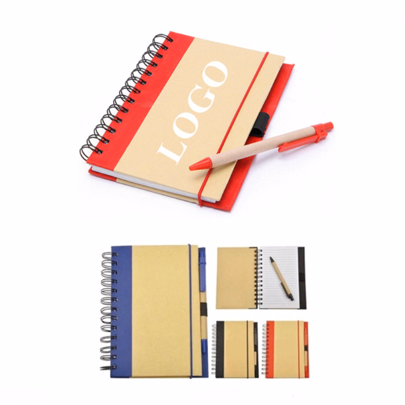Eco-friendly Spiral Notebook Journal w/Recycled Click Pen