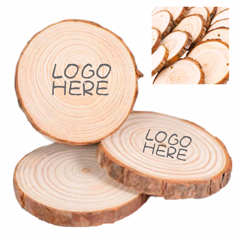 Natural Wood Circular Coasters