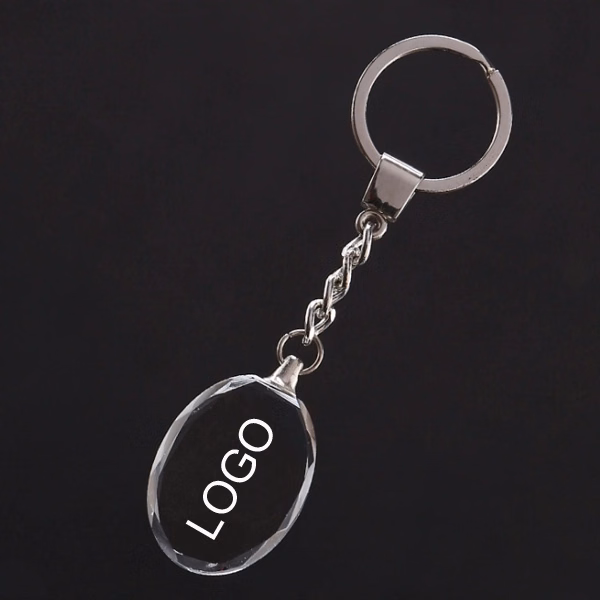 2d Oval Crystal Keychain