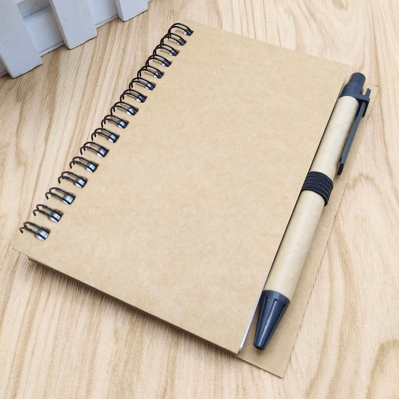 Kraft Notepads Journals with Ballpoint Pens