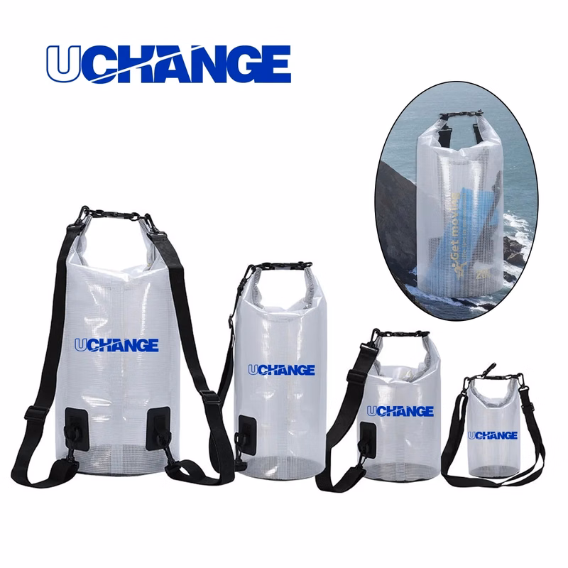 Clear Waterproof Roll Top Dry Bag With Strap