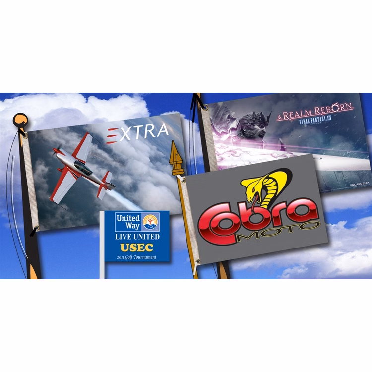 4'x6' Single Sided Flags w/ Webbing & Grommets