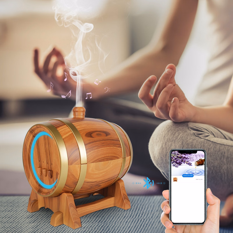 Oak Barrel Shaped 350ML Aroma Diffuser And Humidifier