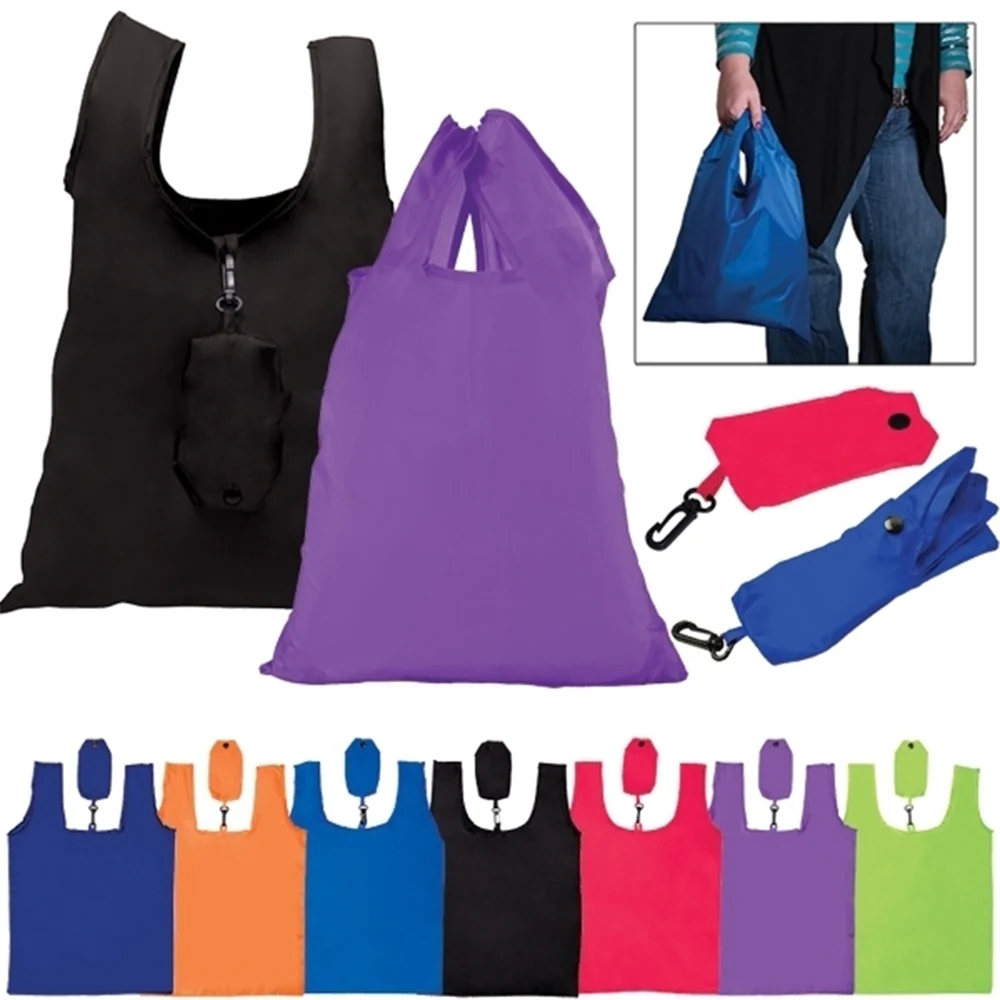 Large Resuable Polyester Folding Grocery Tote Bag 1