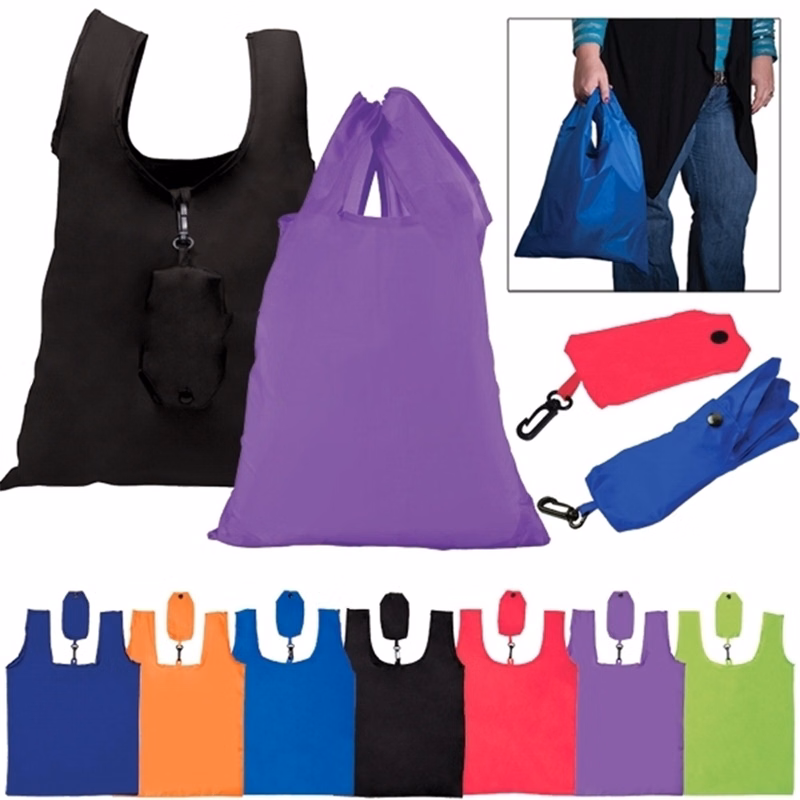 Large Resuable Polyester Folding Grocery Tote Bag