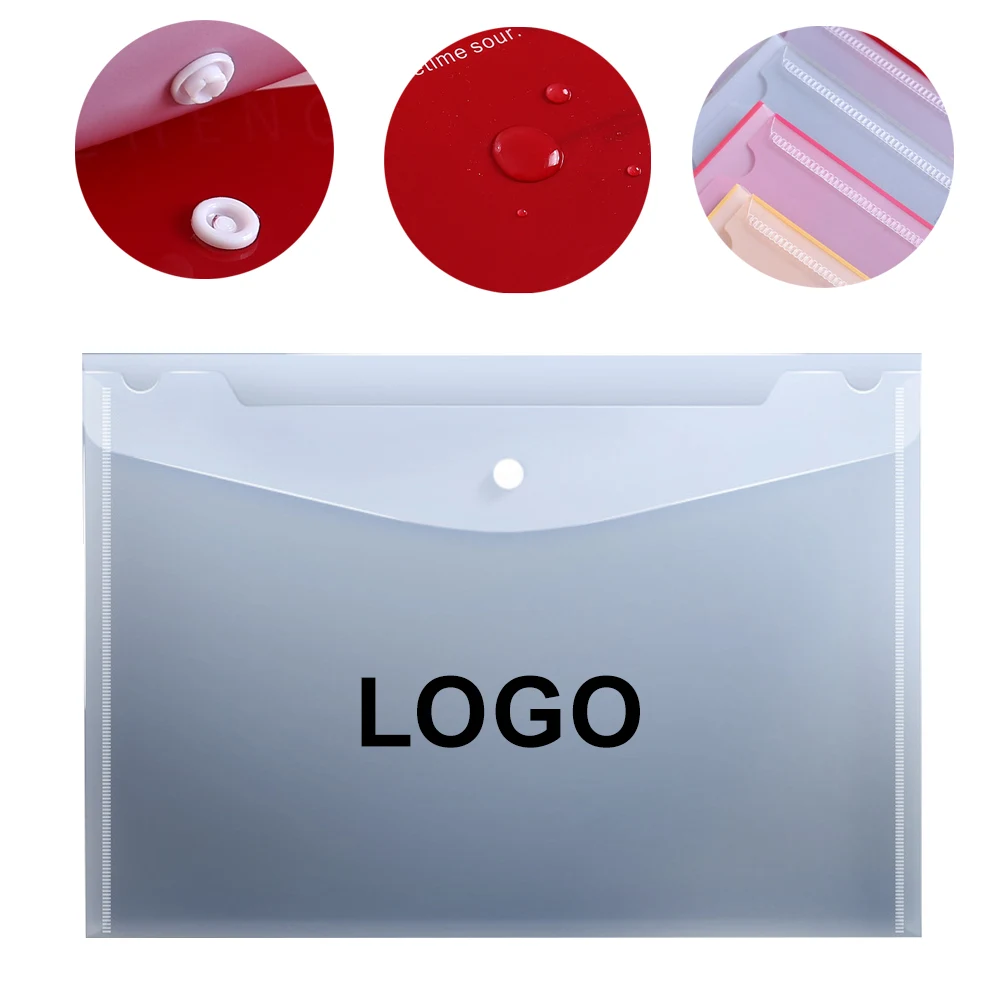 Plastic File Folder Bag With Button 1
