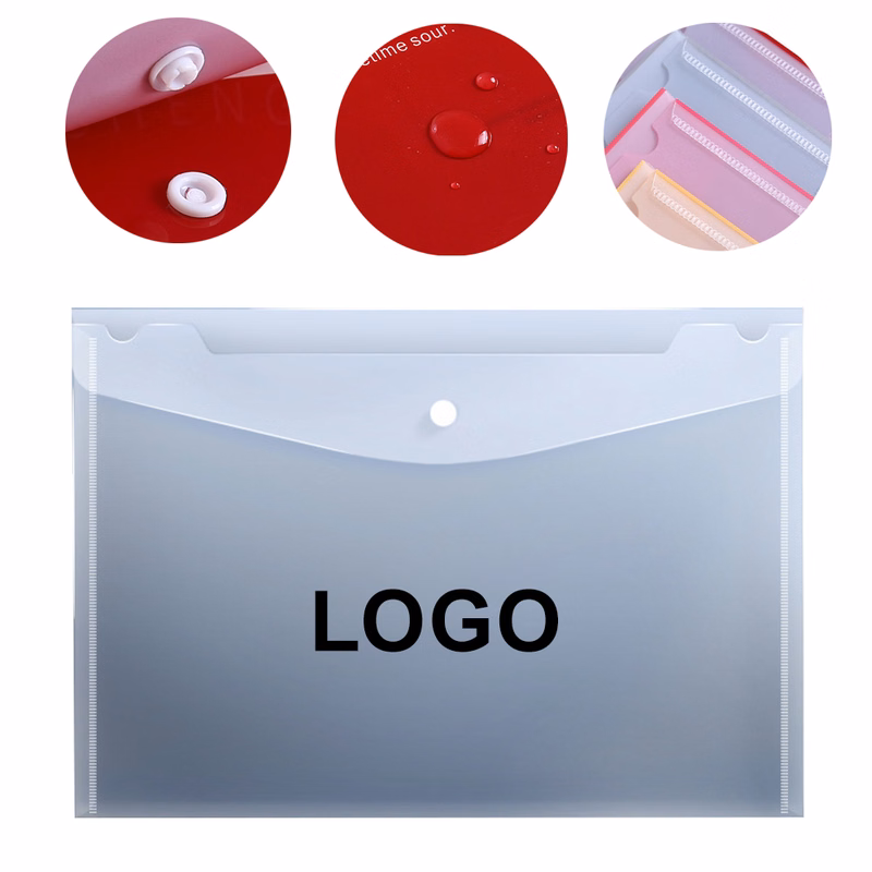 Plastic File Folder Bag With Button