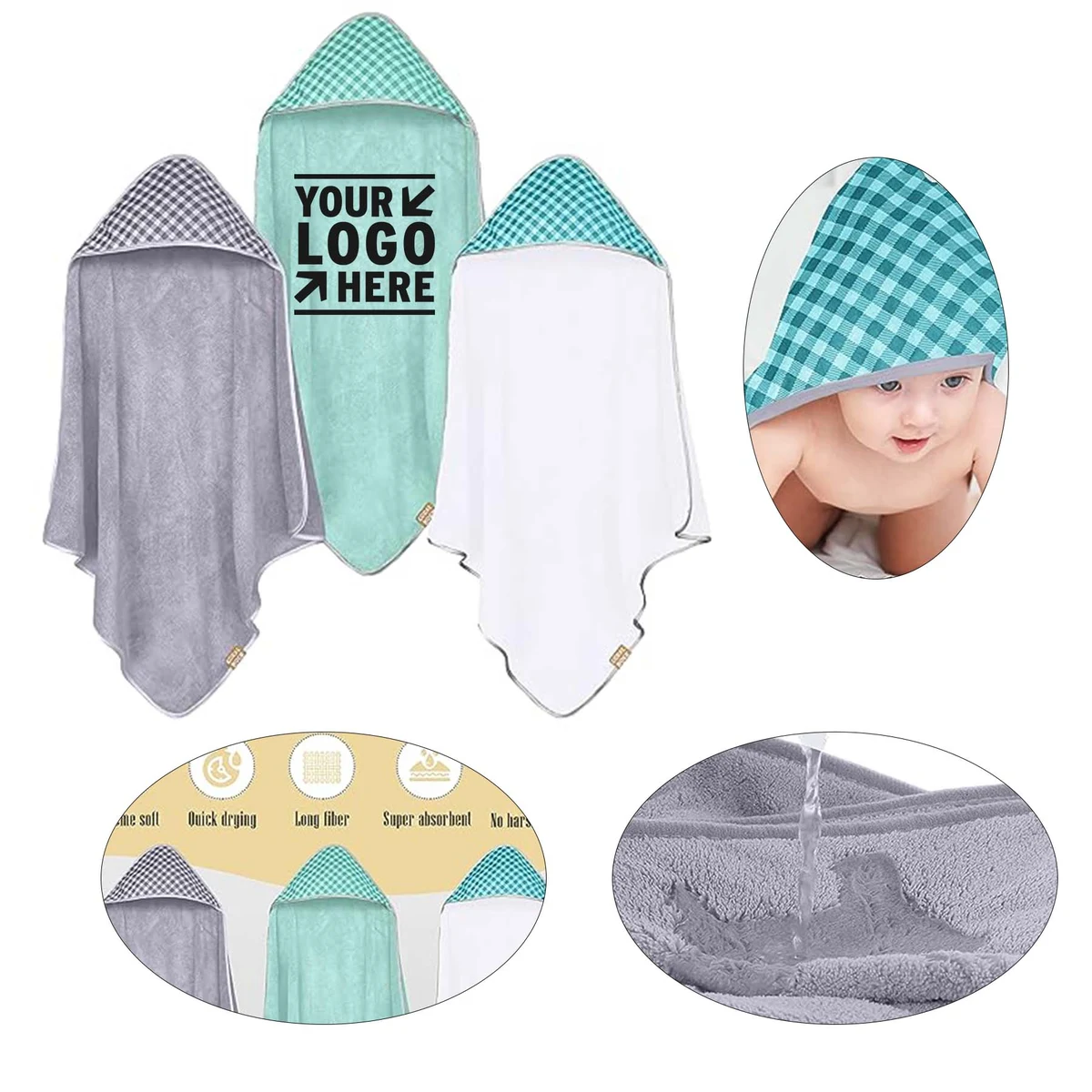 Ultra Absorbent Boy Girl Baby Essential Hooded Bath Shower Towel 1