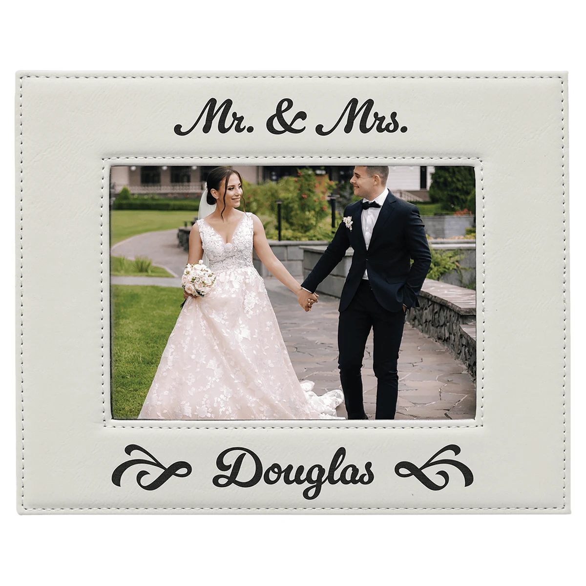 5" x 7" White Leatherette Photo Frame 1