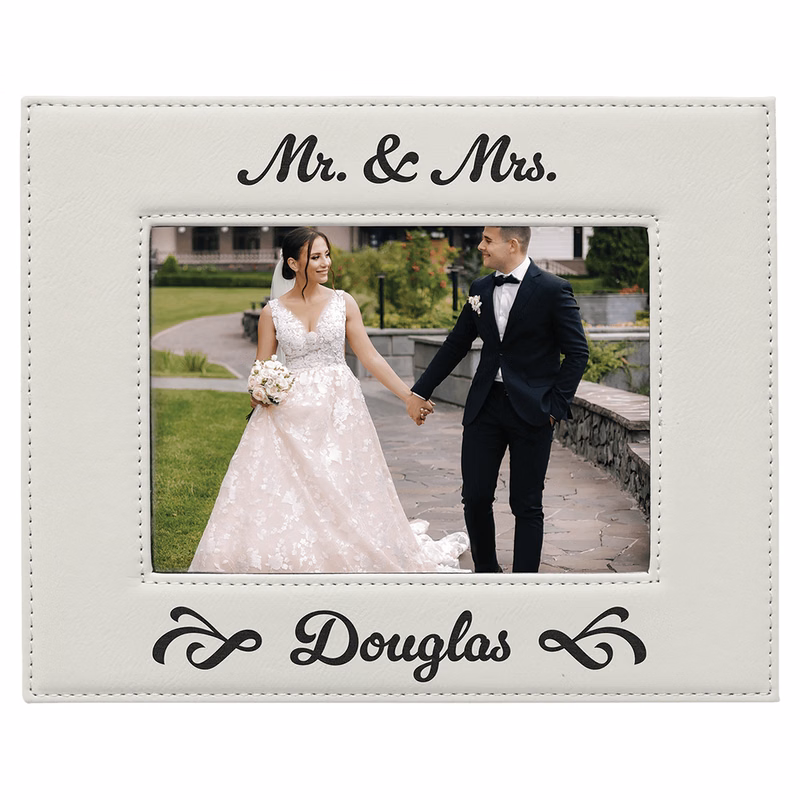 5" x 7" White Leatherette Photo Frame