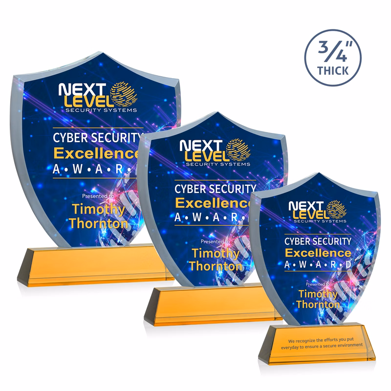 Scudo Shield VividPrint™ Award on Newhaven - Amber