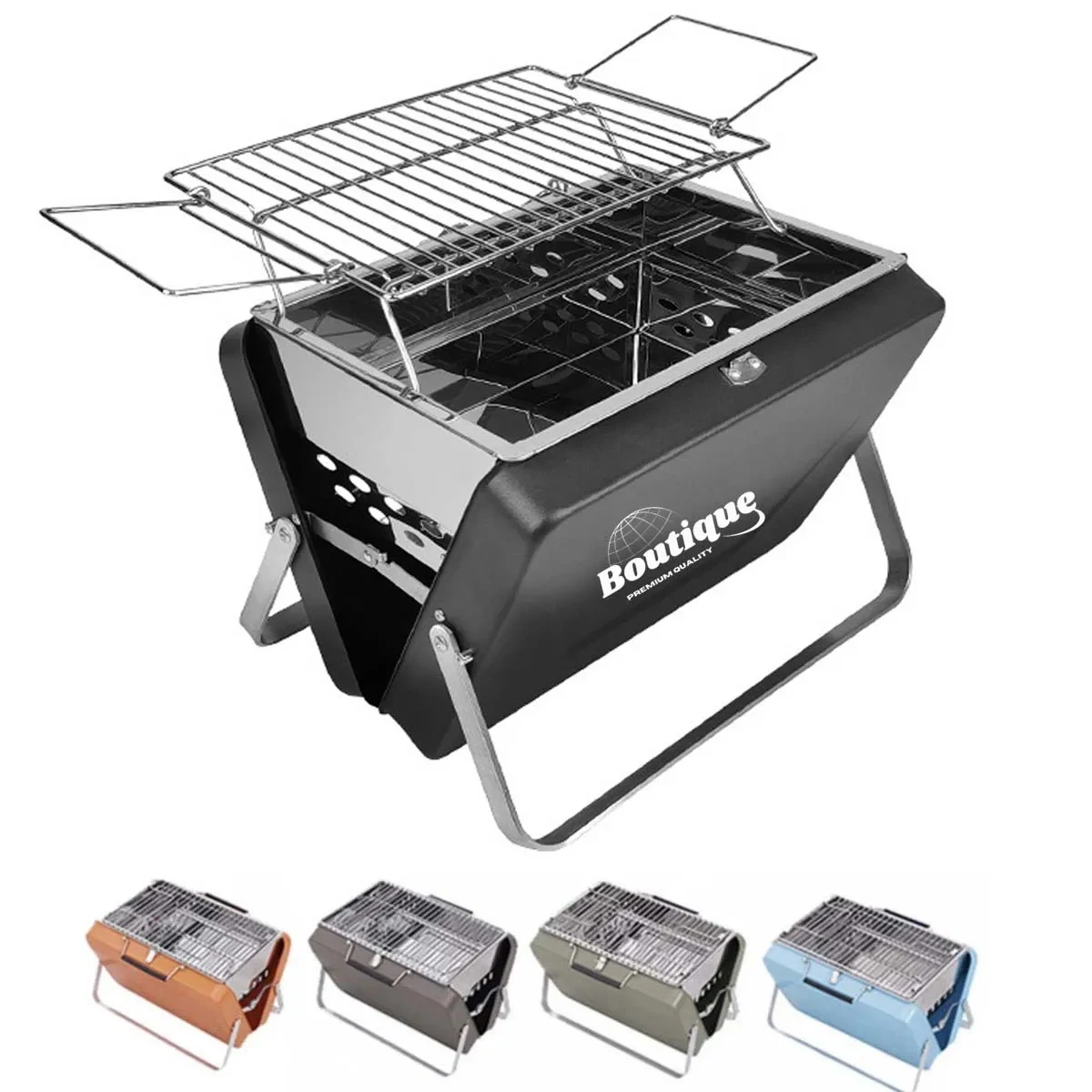 3-5 People Portable Compact Charcoal Folding Metal Grill 1