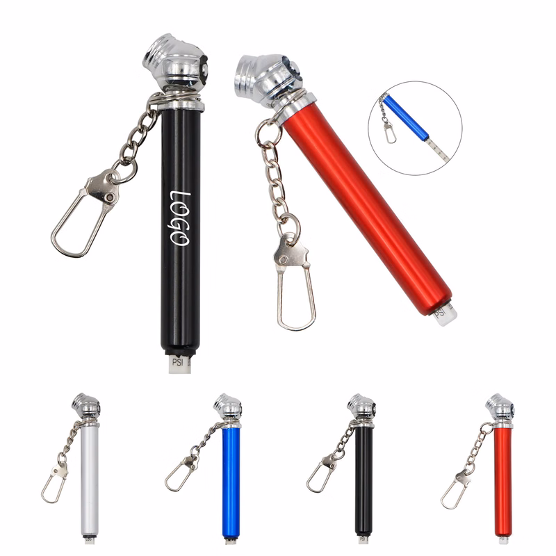 Aluminum Pen Size Tire Gauge with Keychain