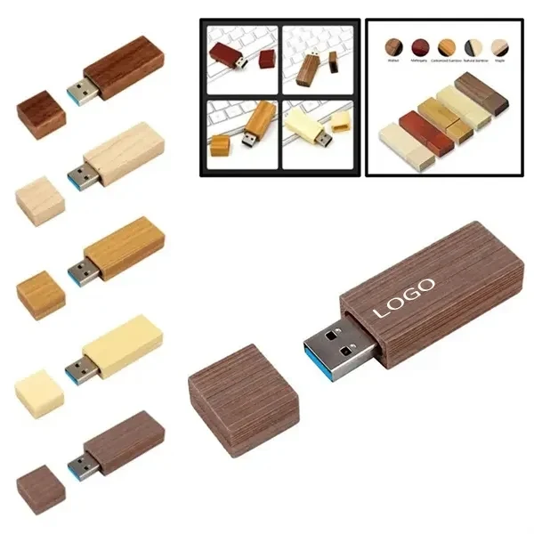 High-Speed Bamboo Wooden USB 3.0 Flash Drive 32GB Capacity 1