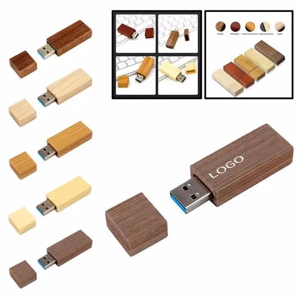 High-Speed Bamboo Wooden USB 3.0 Flash Drive 32GB Capacity