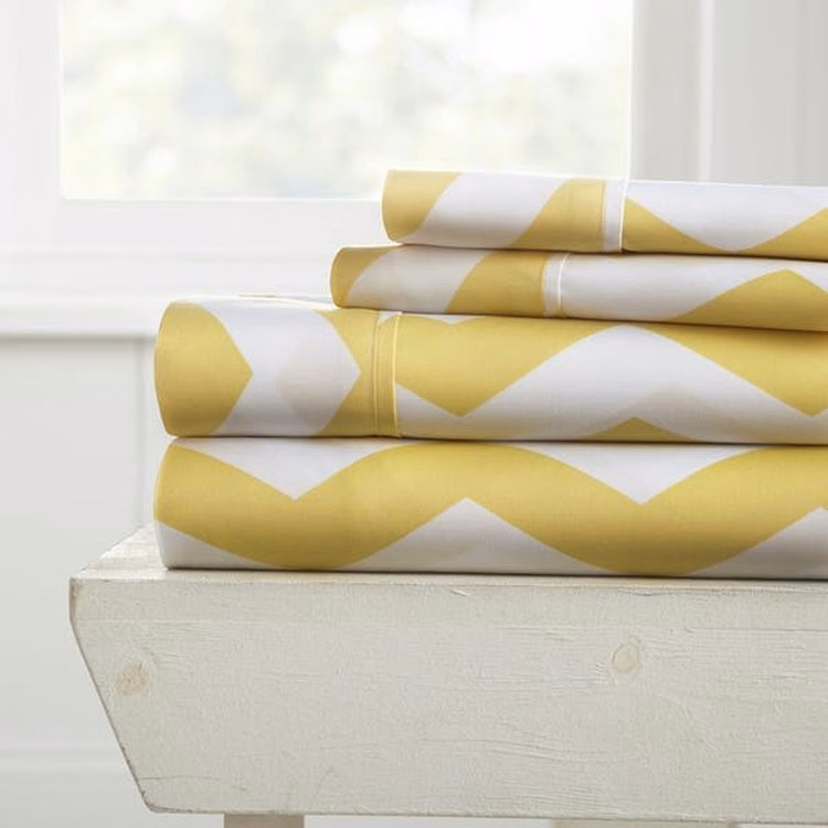 Premium Sheet Sets - Yellow Cali King 4 Piece