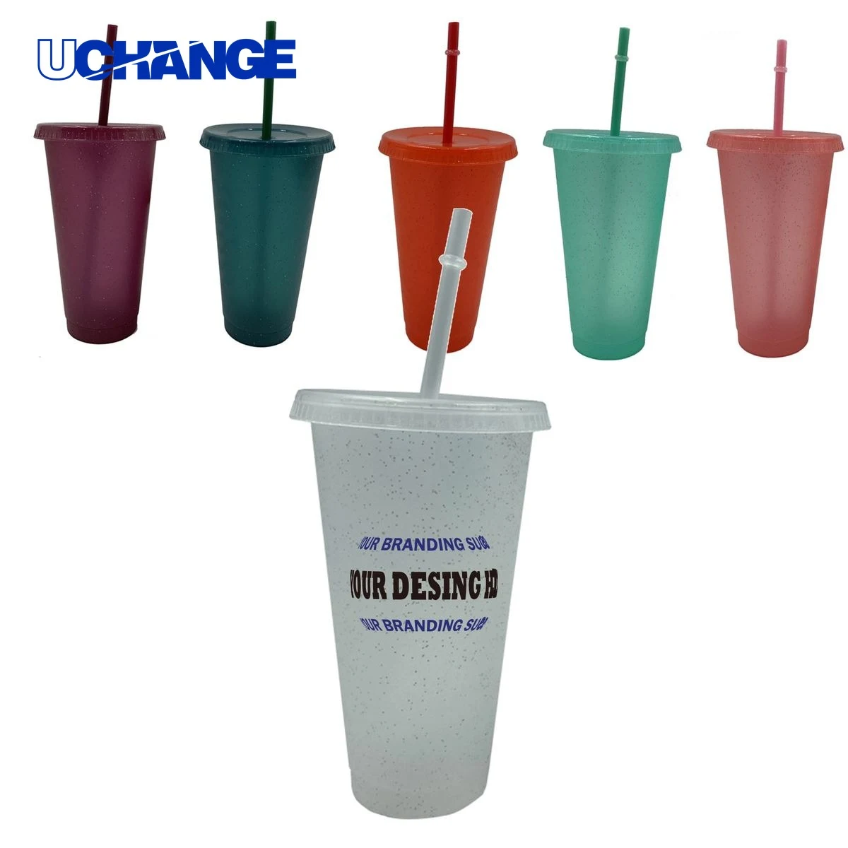 25oz Plastic Cup with Straw 1