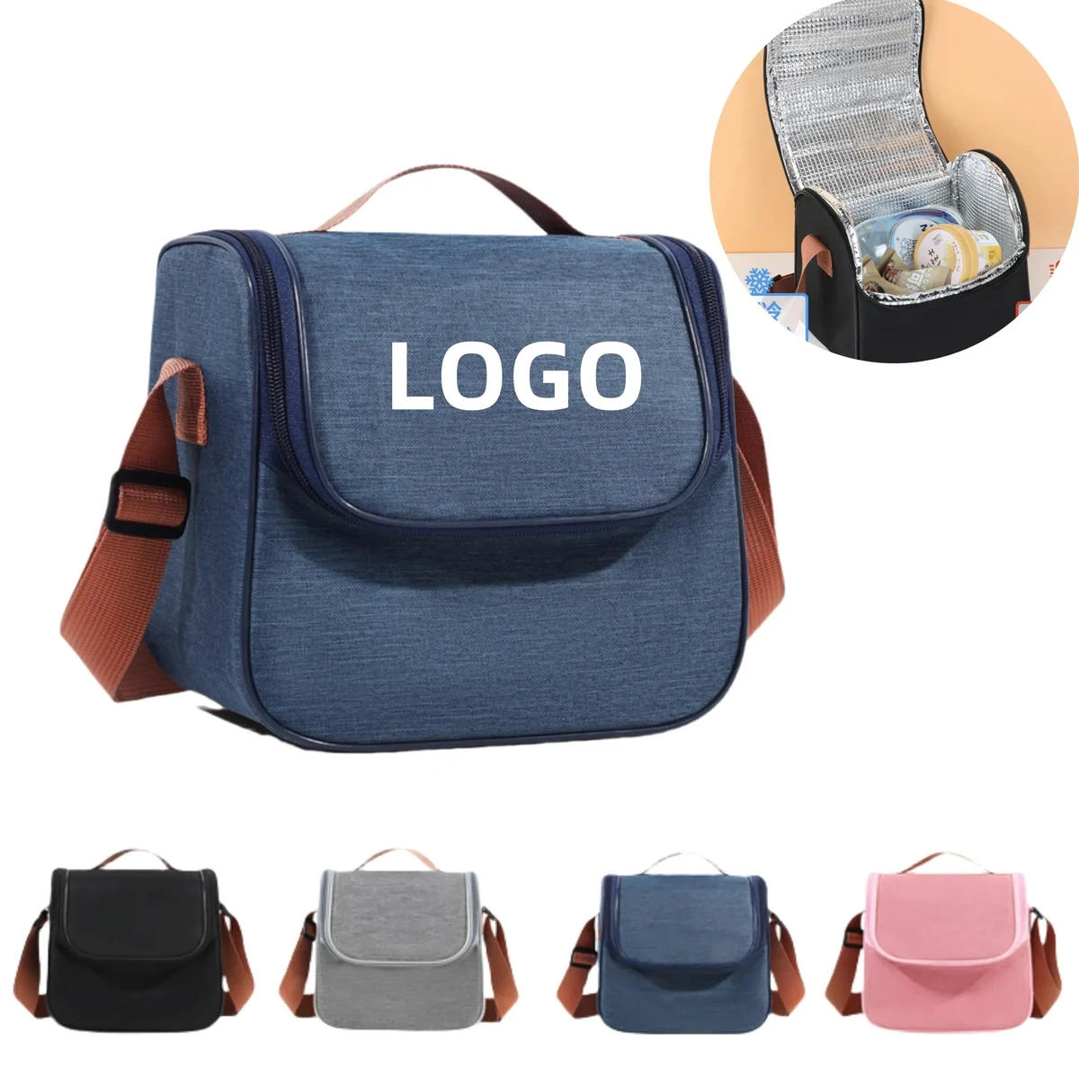 Insulated Thermal Lunch Tote Cooler Bag With Shoulder Strap 1