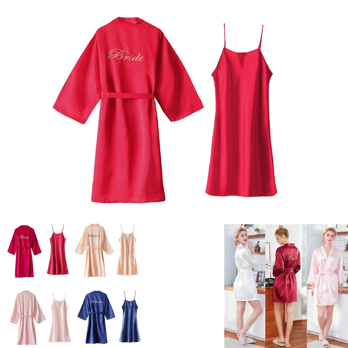 Bride Bridesmaid Satin Robes for Wedding Party 1