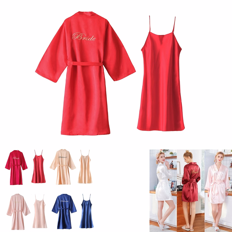 Bride Bridesmaid Satin Robes for Wedding Party