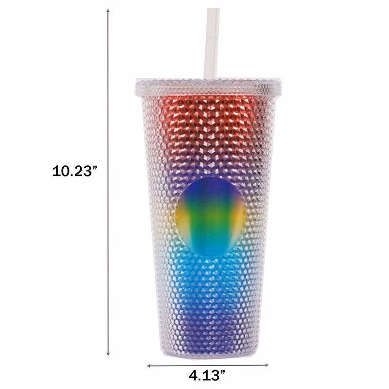24oz large capacity Plastic Cup with Straw Outdoor