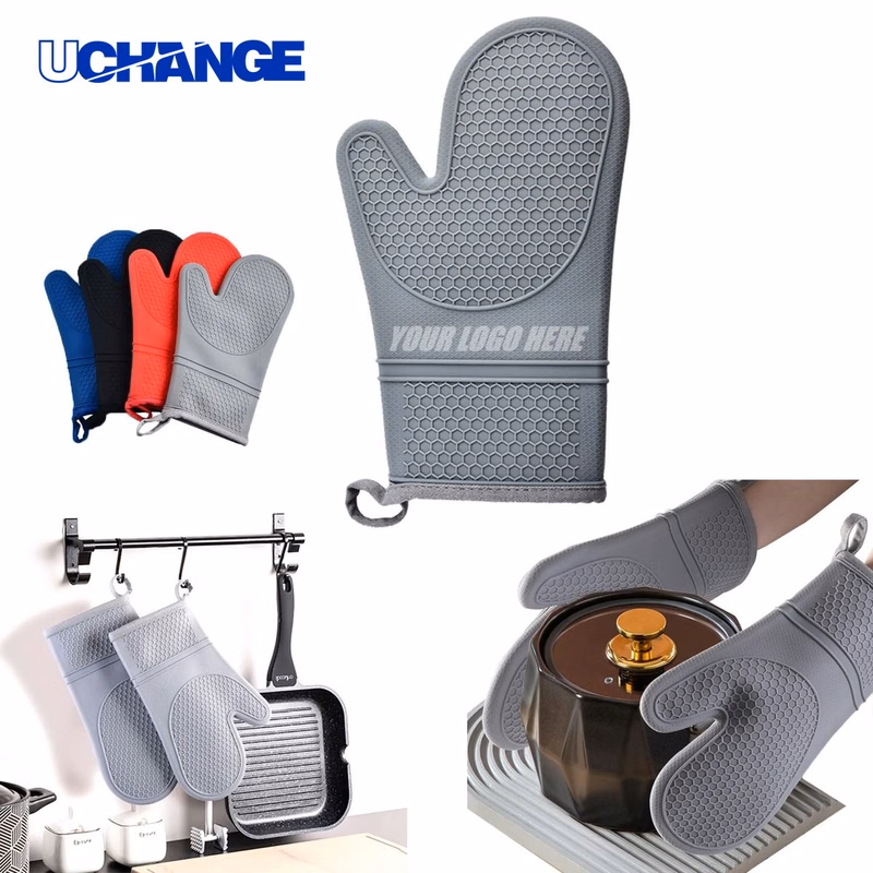 Silicone Oven Mitt Glove Pair for Heat Insulation