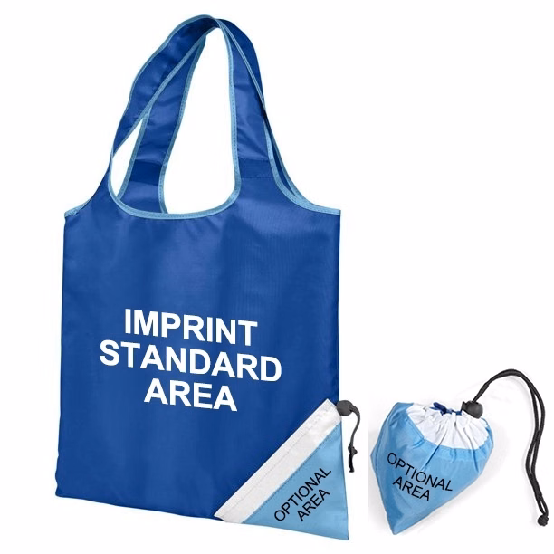 Polyester Fold-Up Cinch Corner Tote Bags