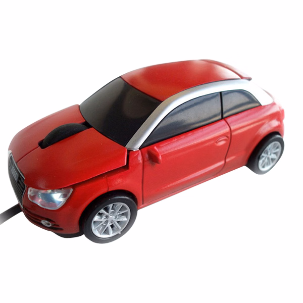 Red Audi Wired Mouse