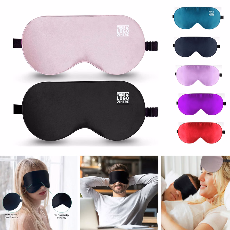 100% Real Natural Pure Silk Eye Mask Sleep Shade Cover with Adjustable Strap