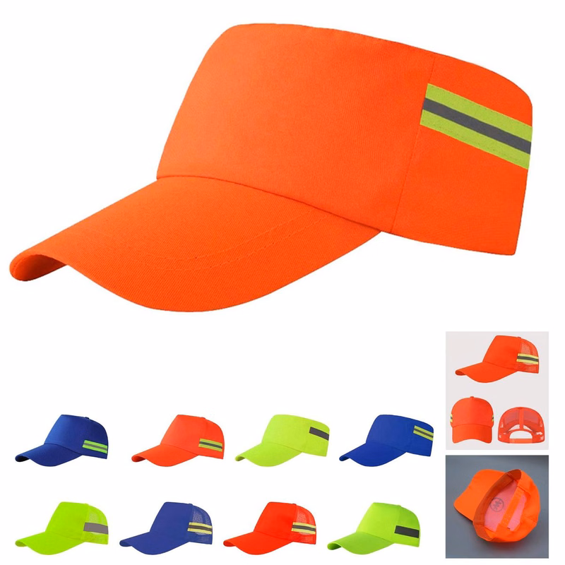 High Vis Baseball Cap with Reflective Trim Safty Constructed Hat