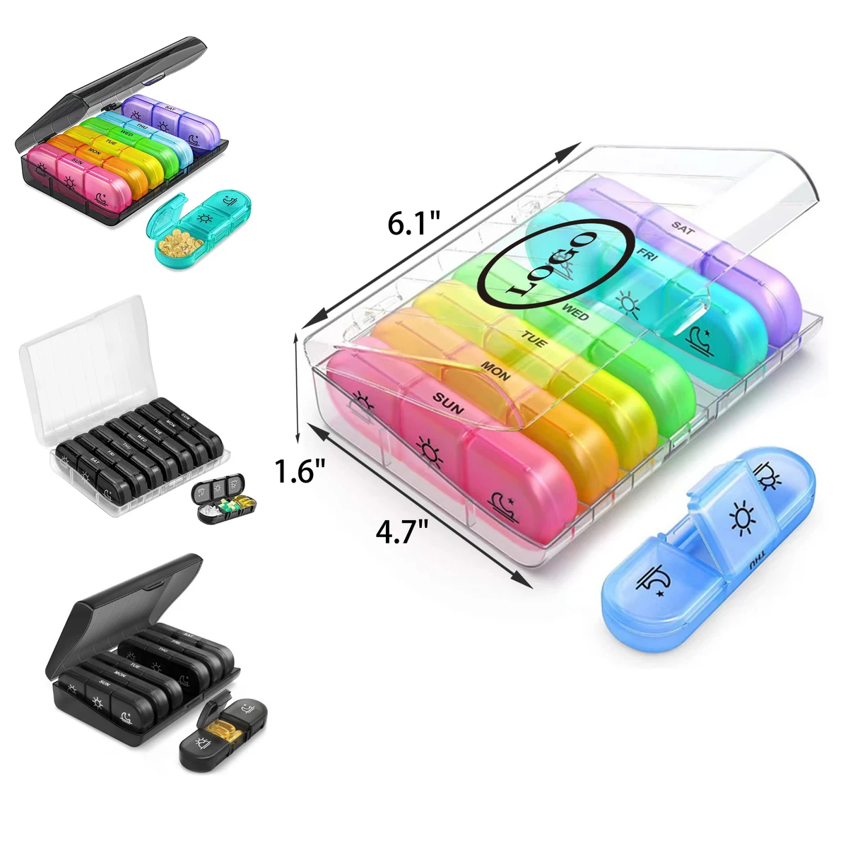 Durable 3 Cell Portable Weekly Medicine Box 1