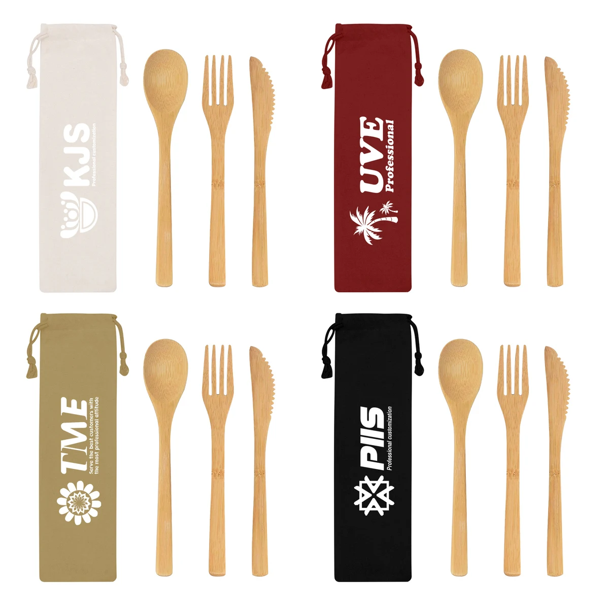 Reusable Bamboo Utensils Cutlery Set 1