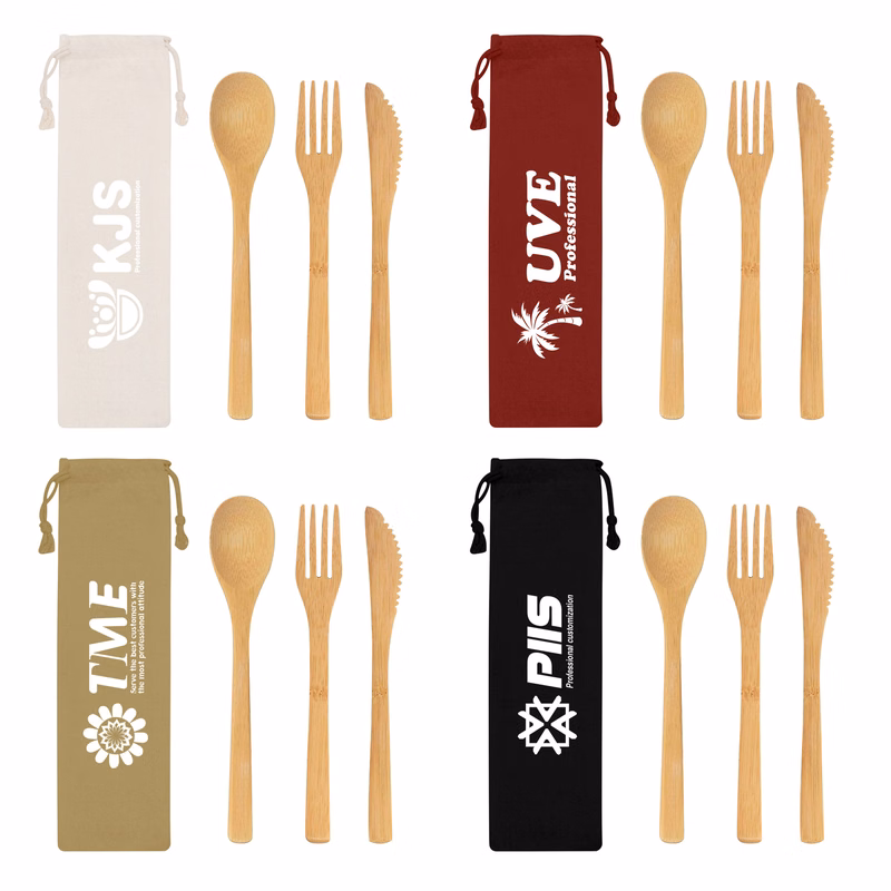 Reusable Bamboo Utensils Cutlery Set